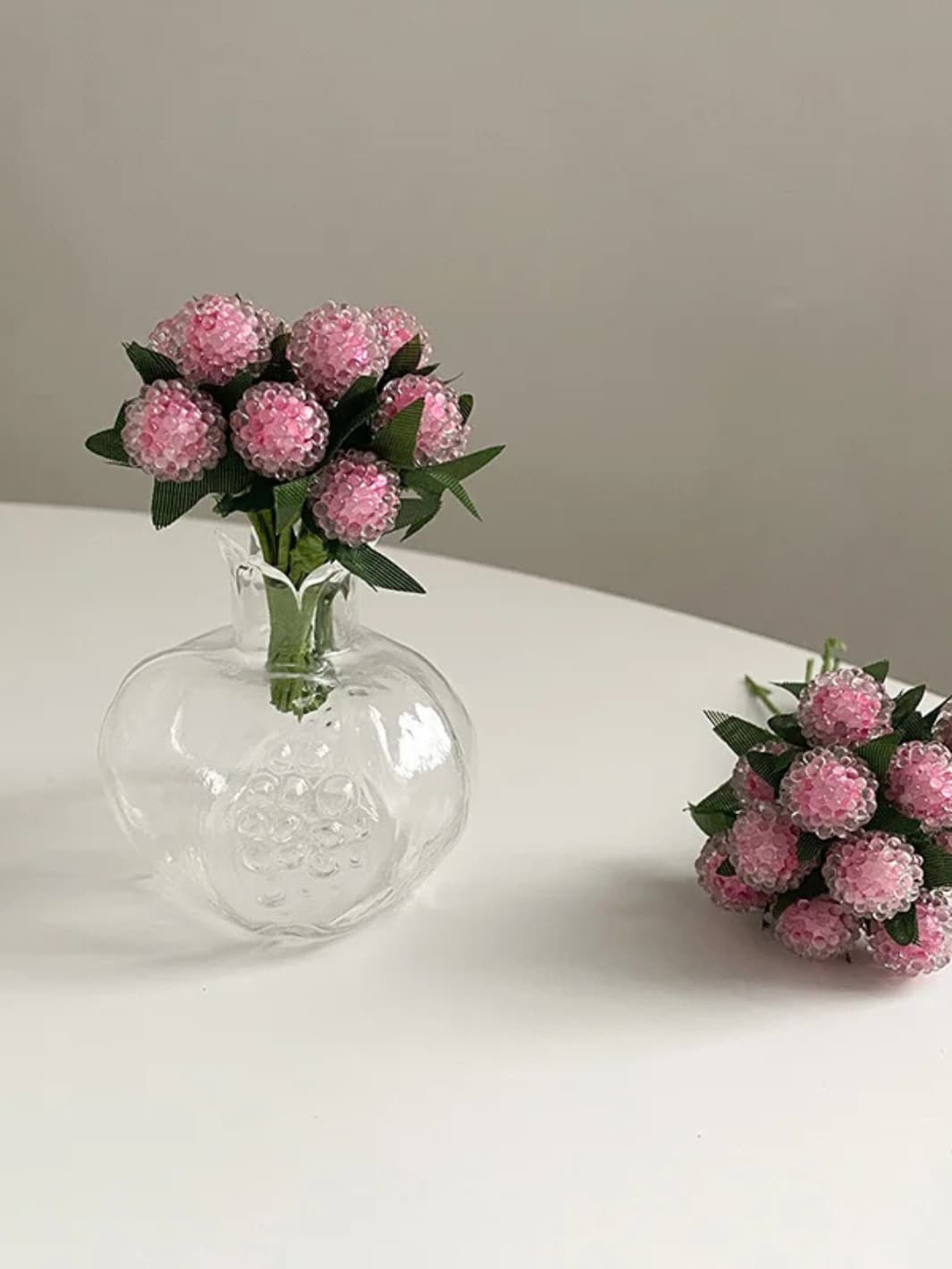 Vase | Grenade en verre soufflé transparent