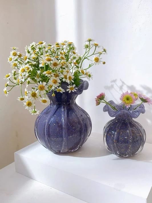 Vase | Soliflore violet en verre soufflé style français