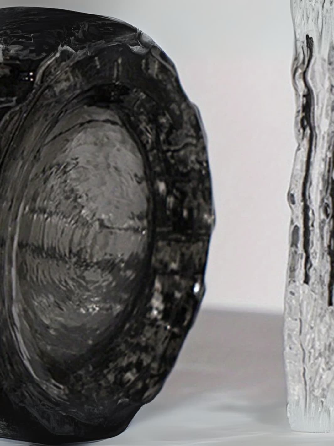 Vase | Vase en verre effet glacier cylindrique