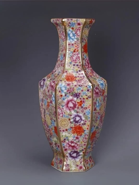 Vase | Modèle en céramique florale multicolore