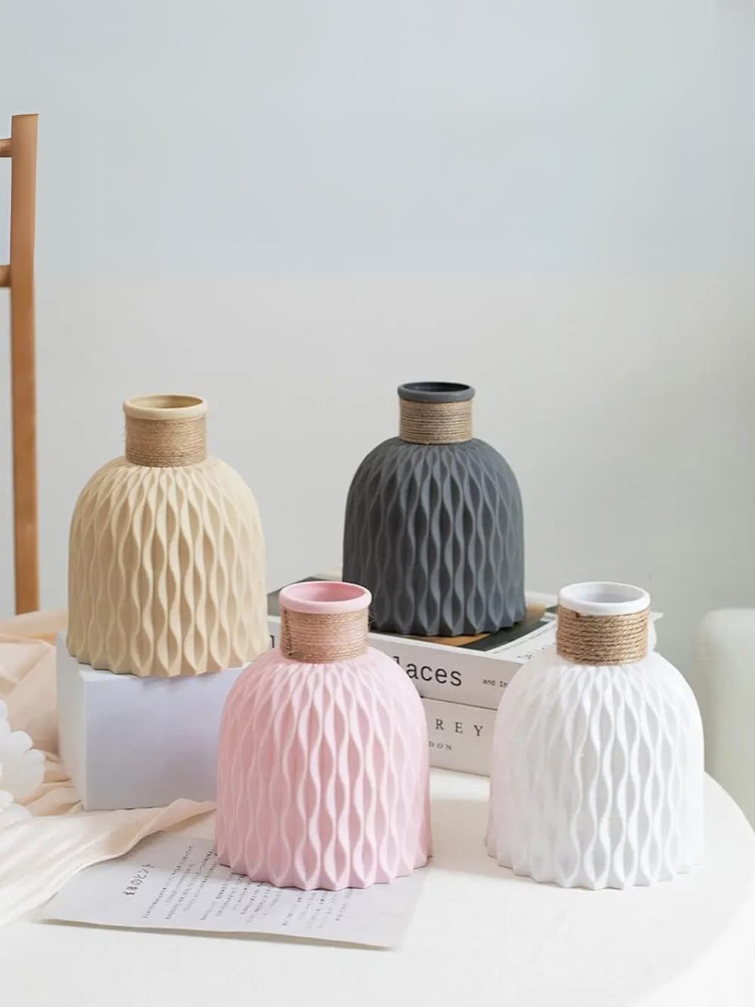 Vase | Texture Graphique avec Corde Naturelle