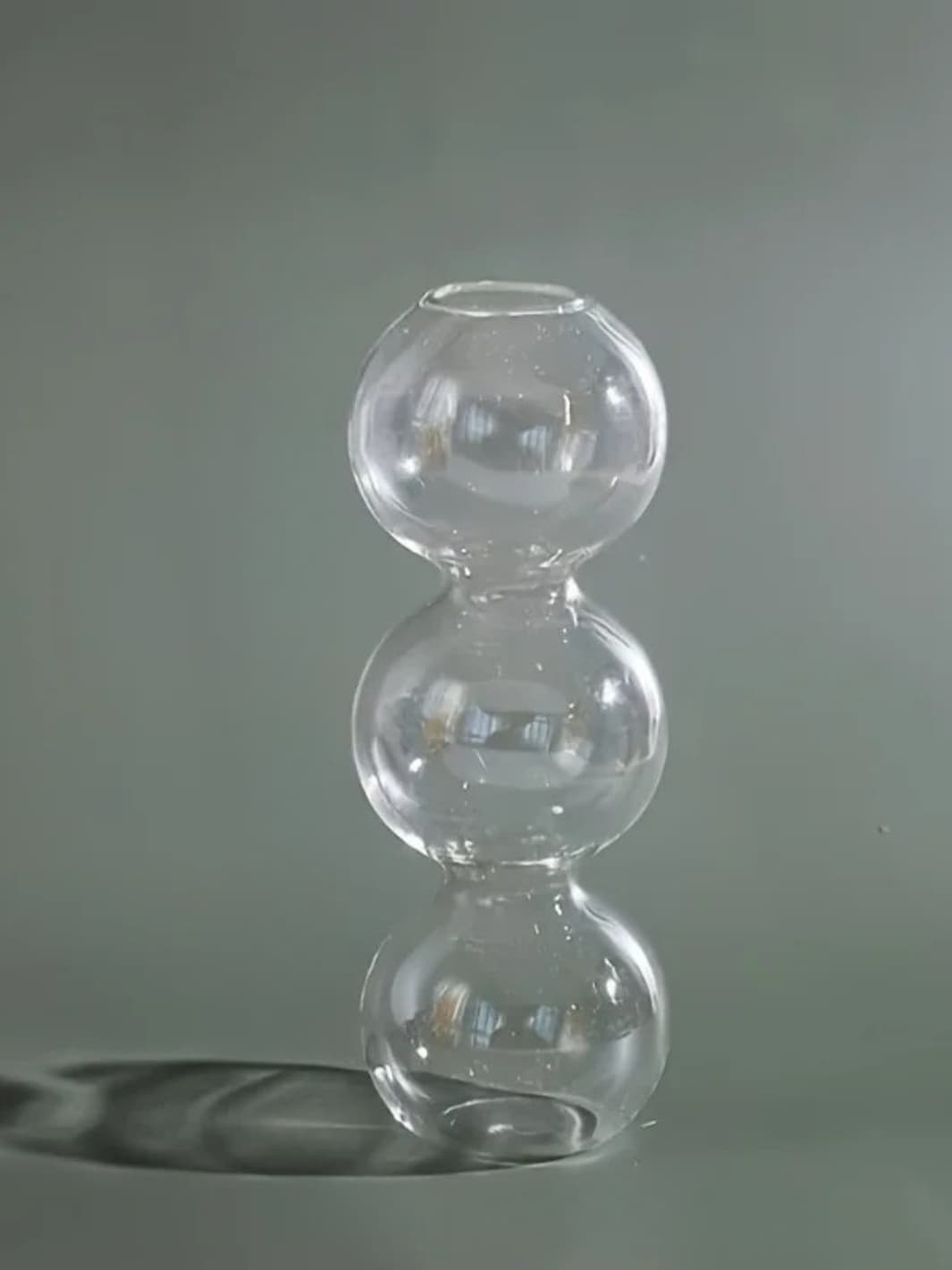 Vase | Pot transparent 3 bulles empilées en verre