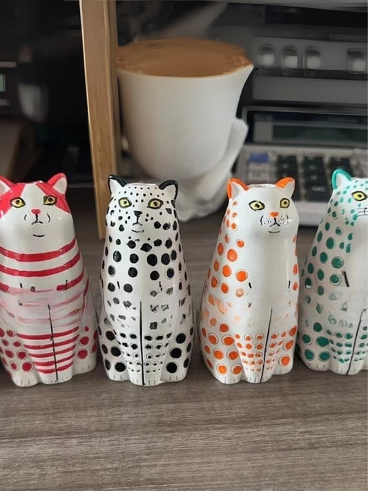 Vase | Chat à Pois Résine Colorée
