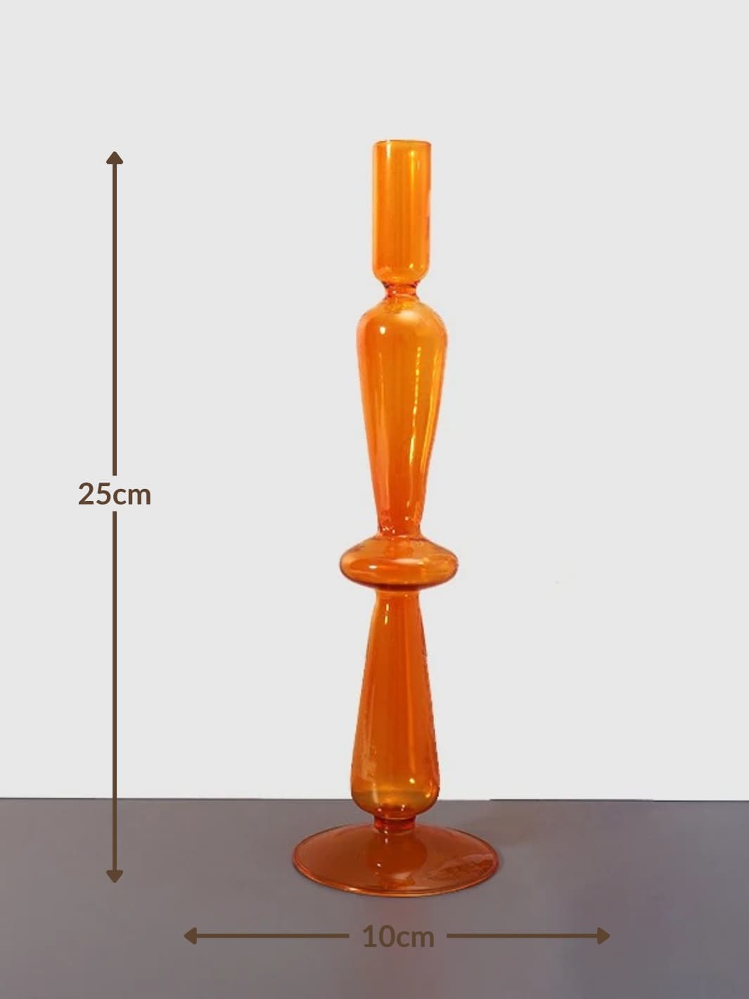 Vase | Soliflore orange en verre façon bougeoir design