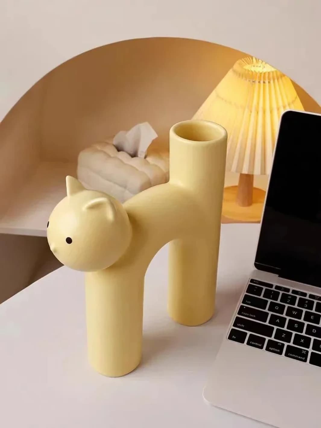 Vase | Pot chat céramique H déco mignonne et originale