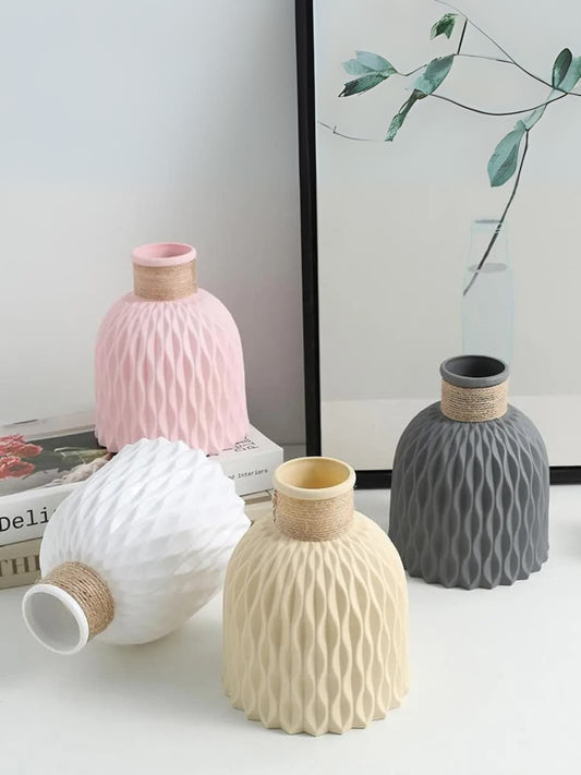 Vase | Texture Graphique avec Corde Naturelle