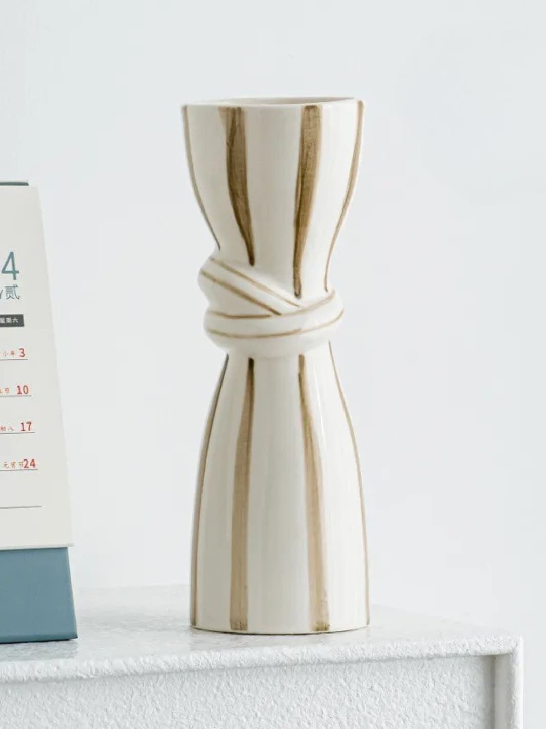 Vase | Rayures abstraites cylindrique
