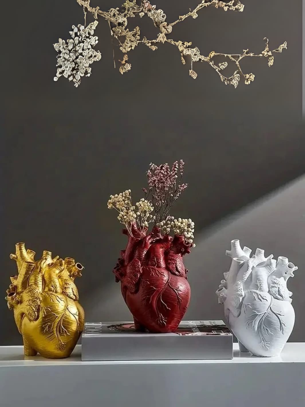 Vase | Cœur anatomique en résine réaliste
