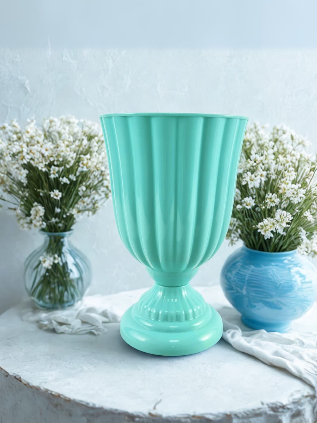 Vase | Coupe blanche pour centre de table romantique