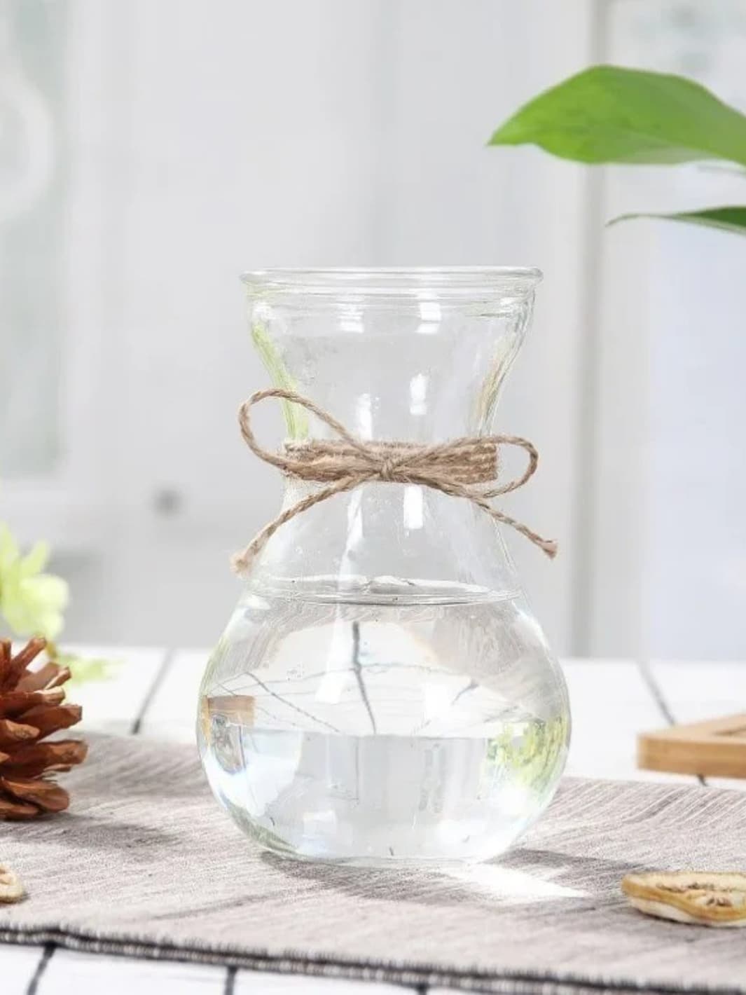 Vase | Pot transparent en verre pour fleurs séchées