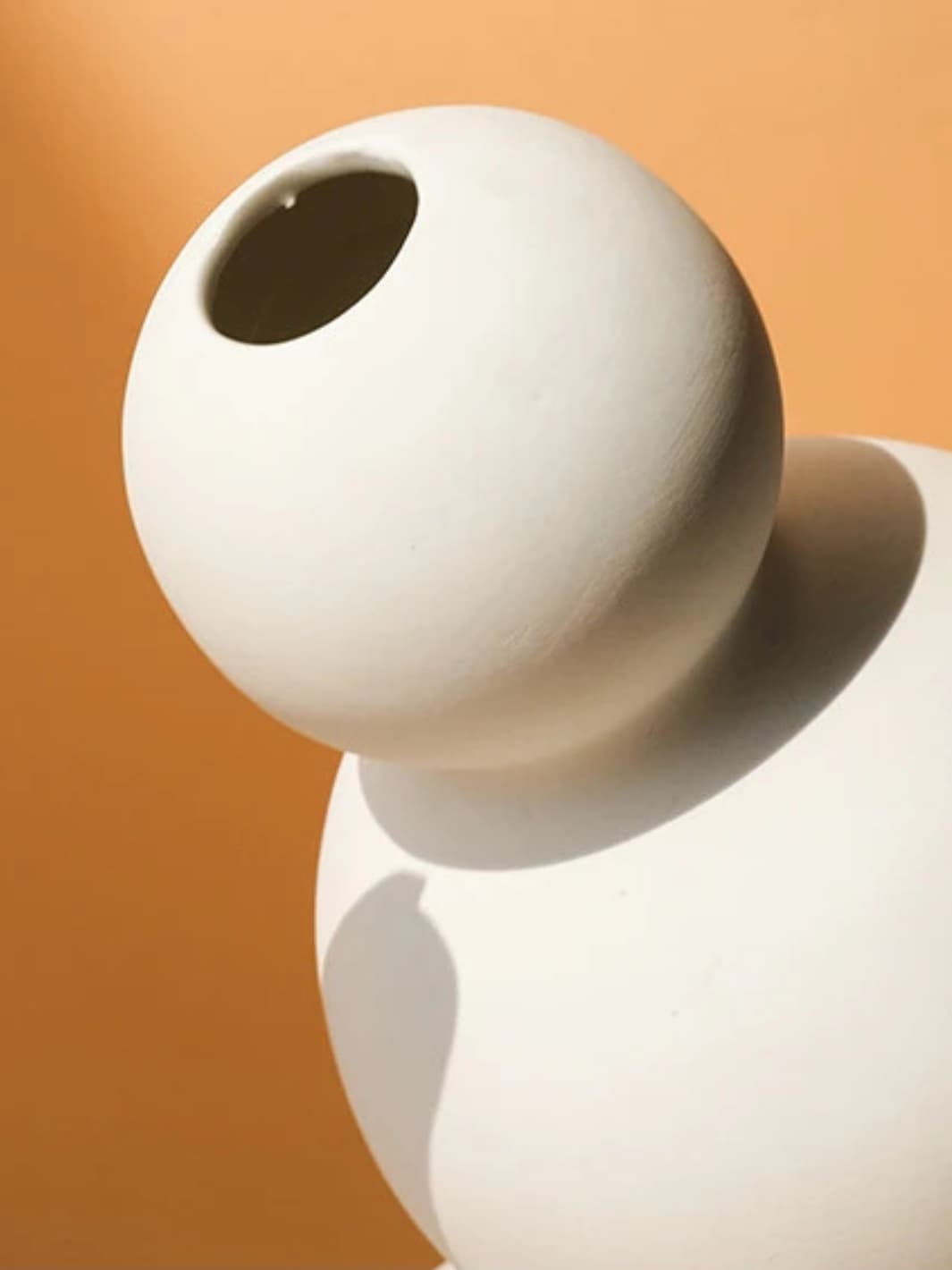 Vase | Blanc boule moderne en céramique