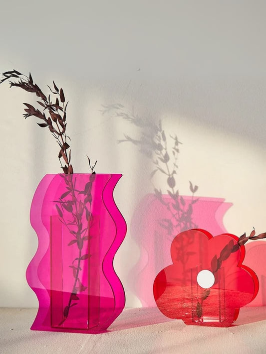 Vase | Design ondulé en acrylique coloré