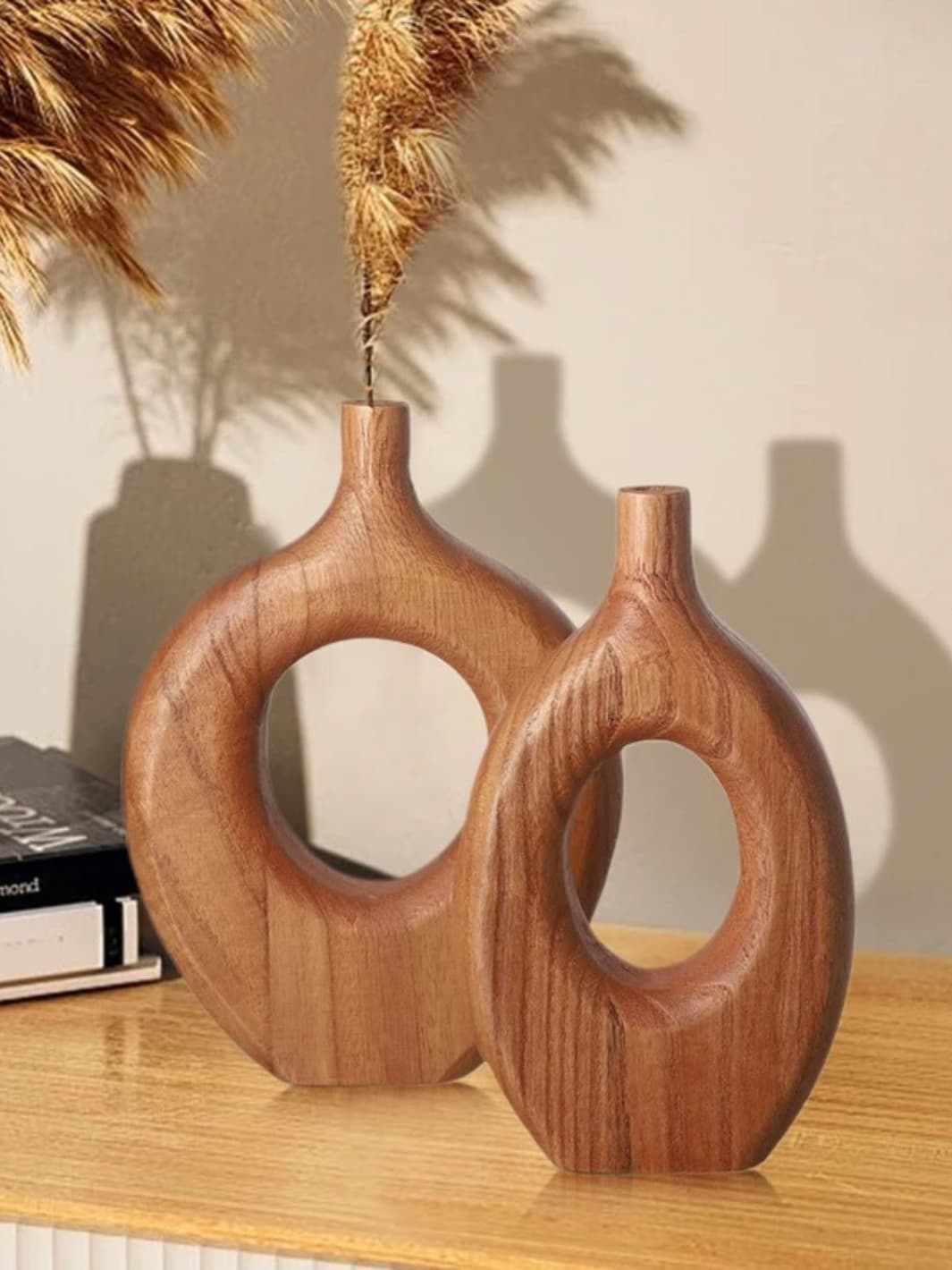 Vase | Donut sculptural en bois naturel