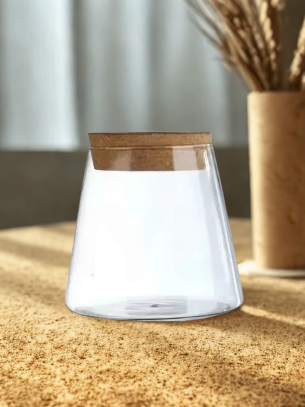 Vase | Support de culture hydroponique en verre et bois