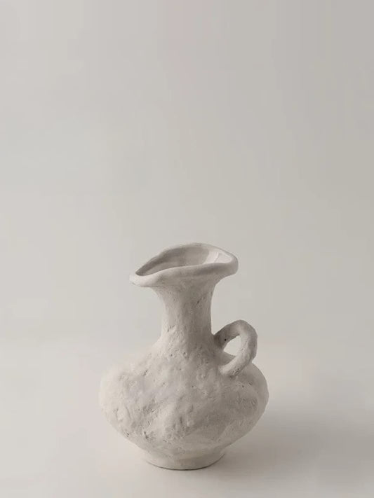 Vase | Cruche blanche rustique façon amphore
