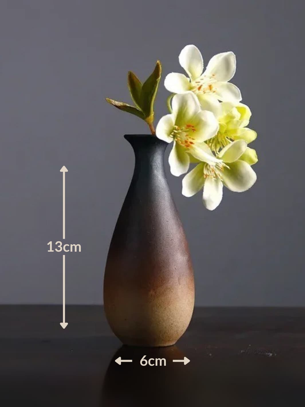 Vase | Mini soliflore zen en céramique noir