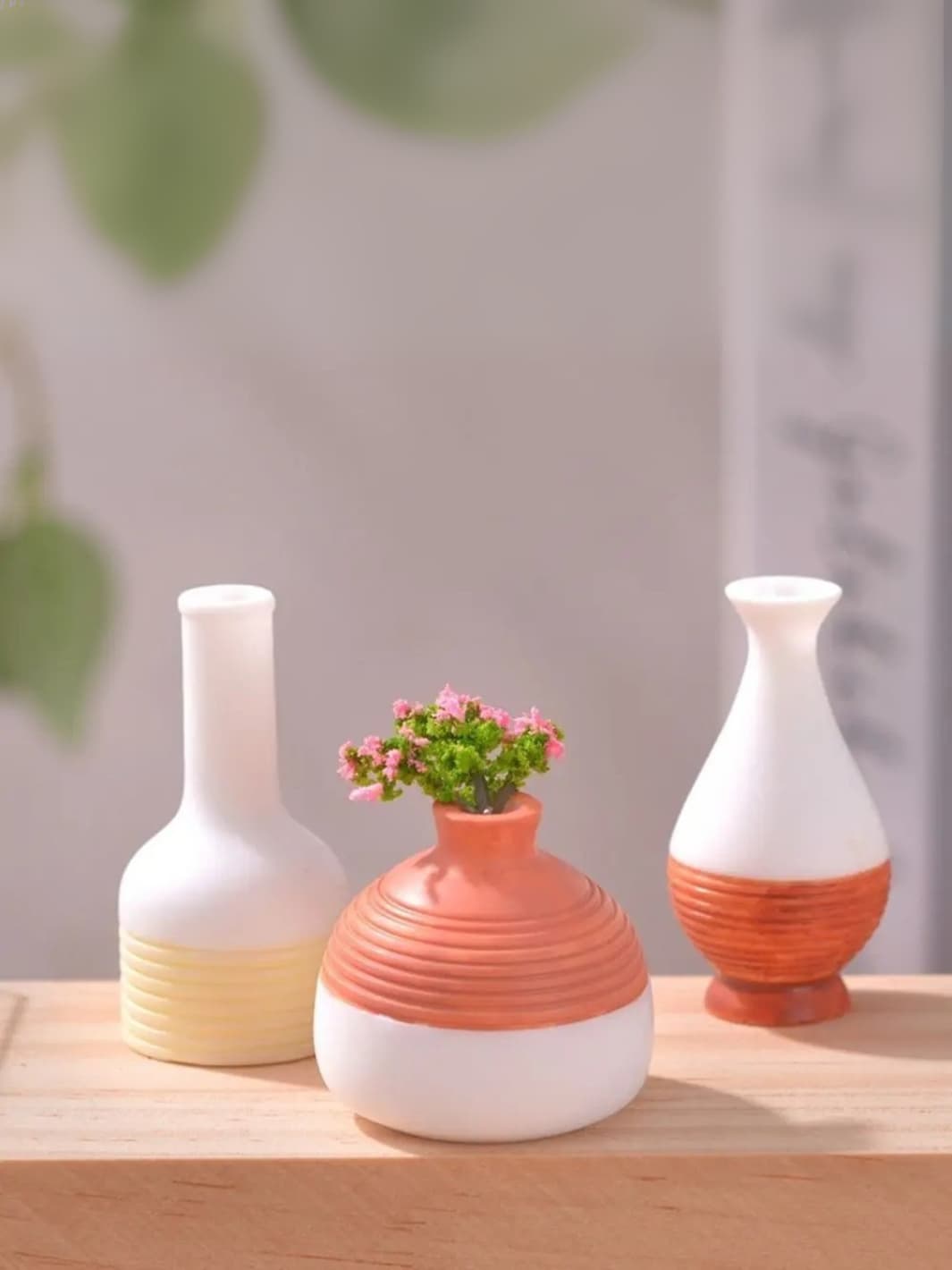Vase | Miniature artisanal en résine bicolore