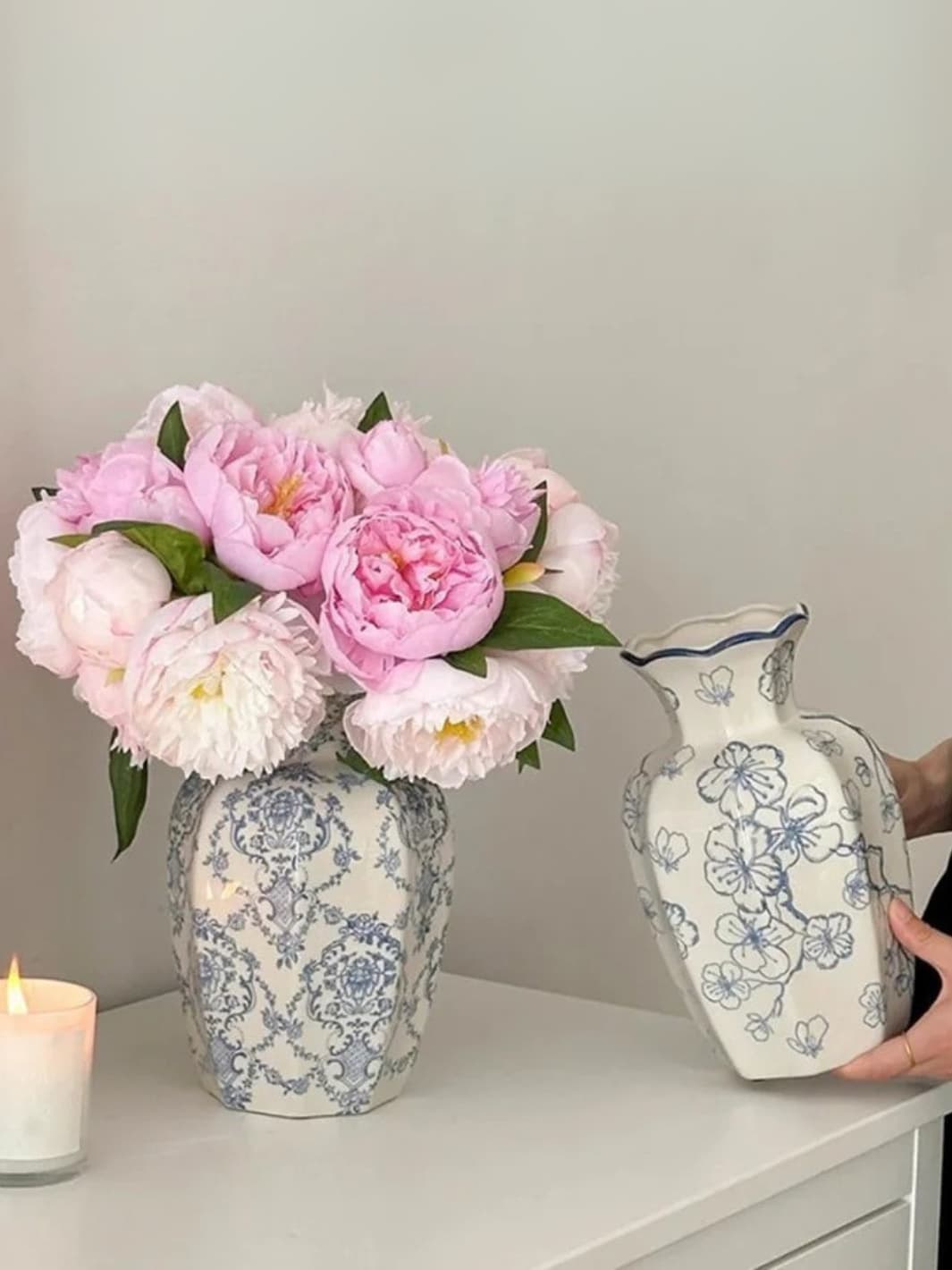 Vase | Céramique chinoise à motifs bleus élégants
