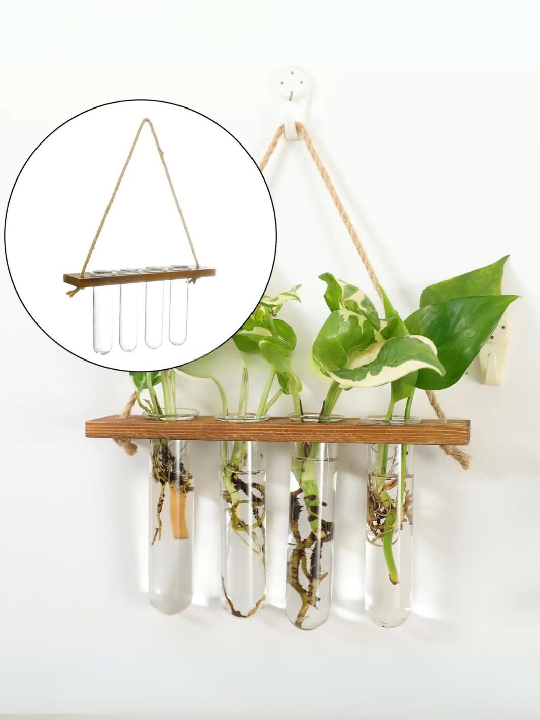 Vase | Suspension murale à tubes en bois