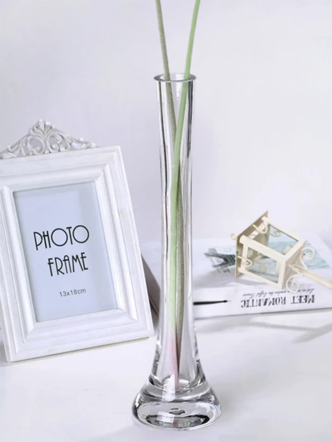 Vase | Grand cylindre en verre transparent pour tige unique