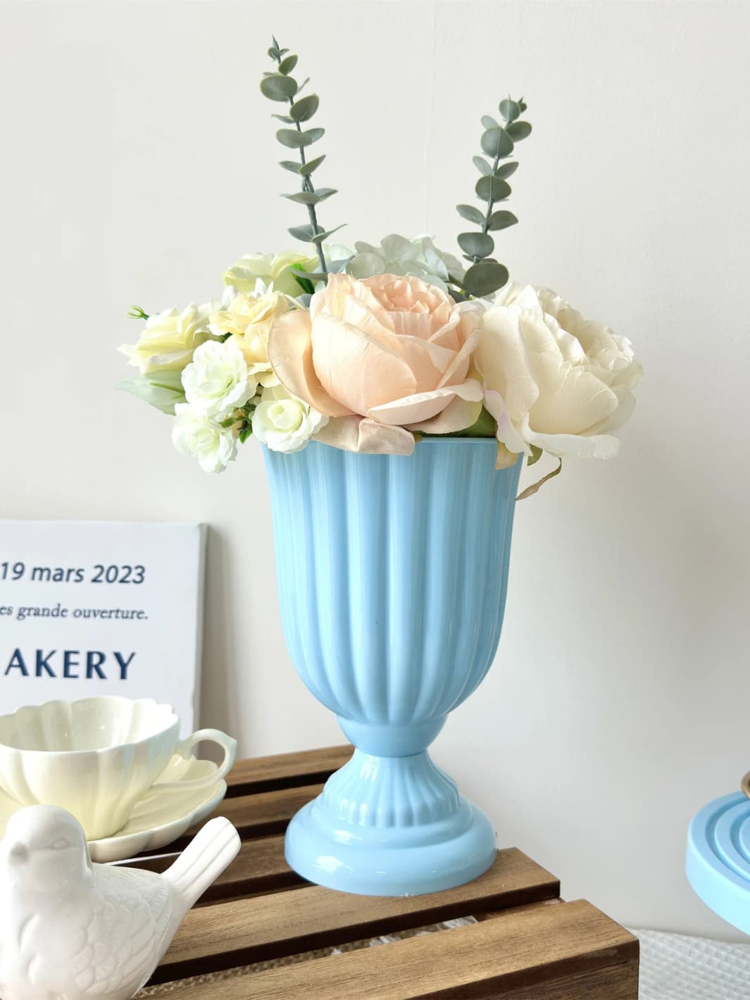 Vase | Coupe blanche pour centre de table romantique