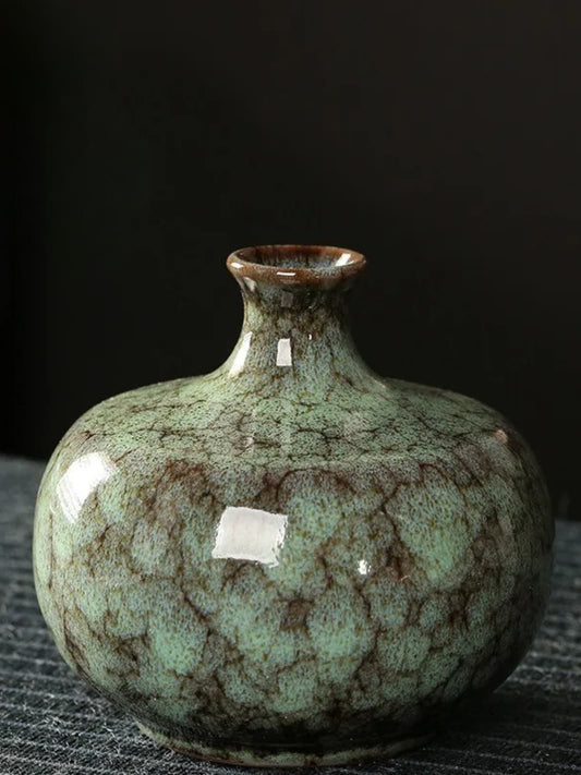 Vase | Émaillé artisanal à col étroit