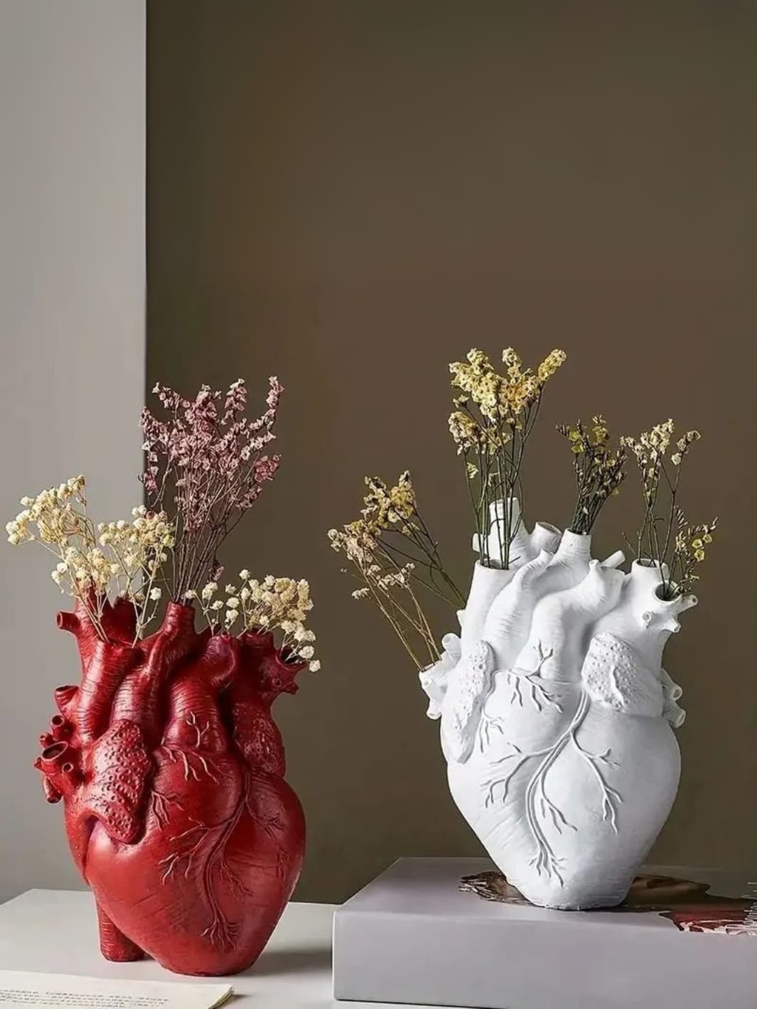 Vase | Cœur anatomique en résine réaliste