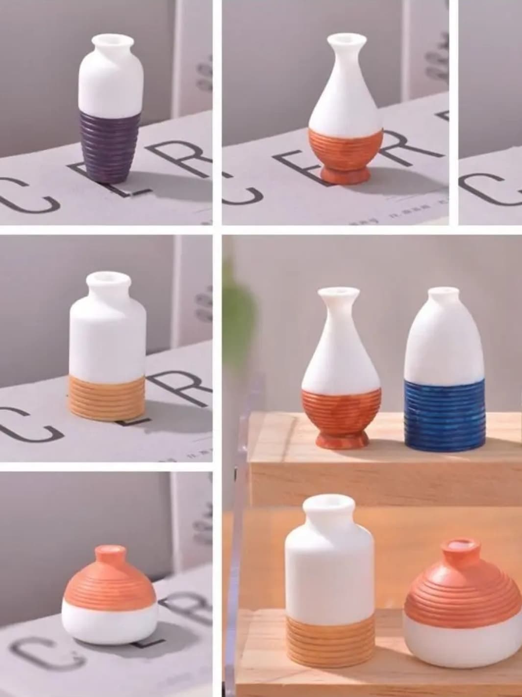 Vase | Miniature artisanal en résine bicolore