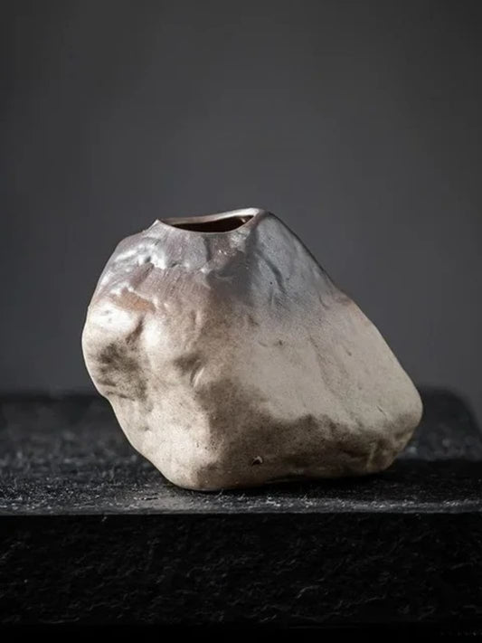 Vase | Sculpture céramique brute effet pierre naturelle