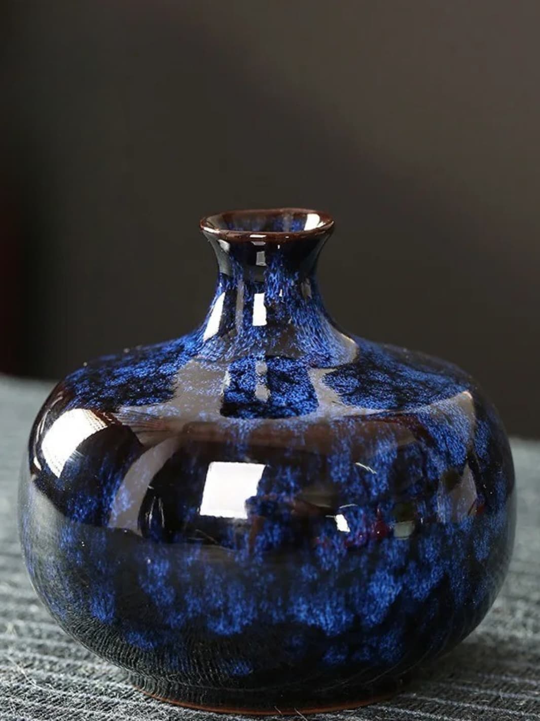 Vase | Émaillé artisanal à col étroit