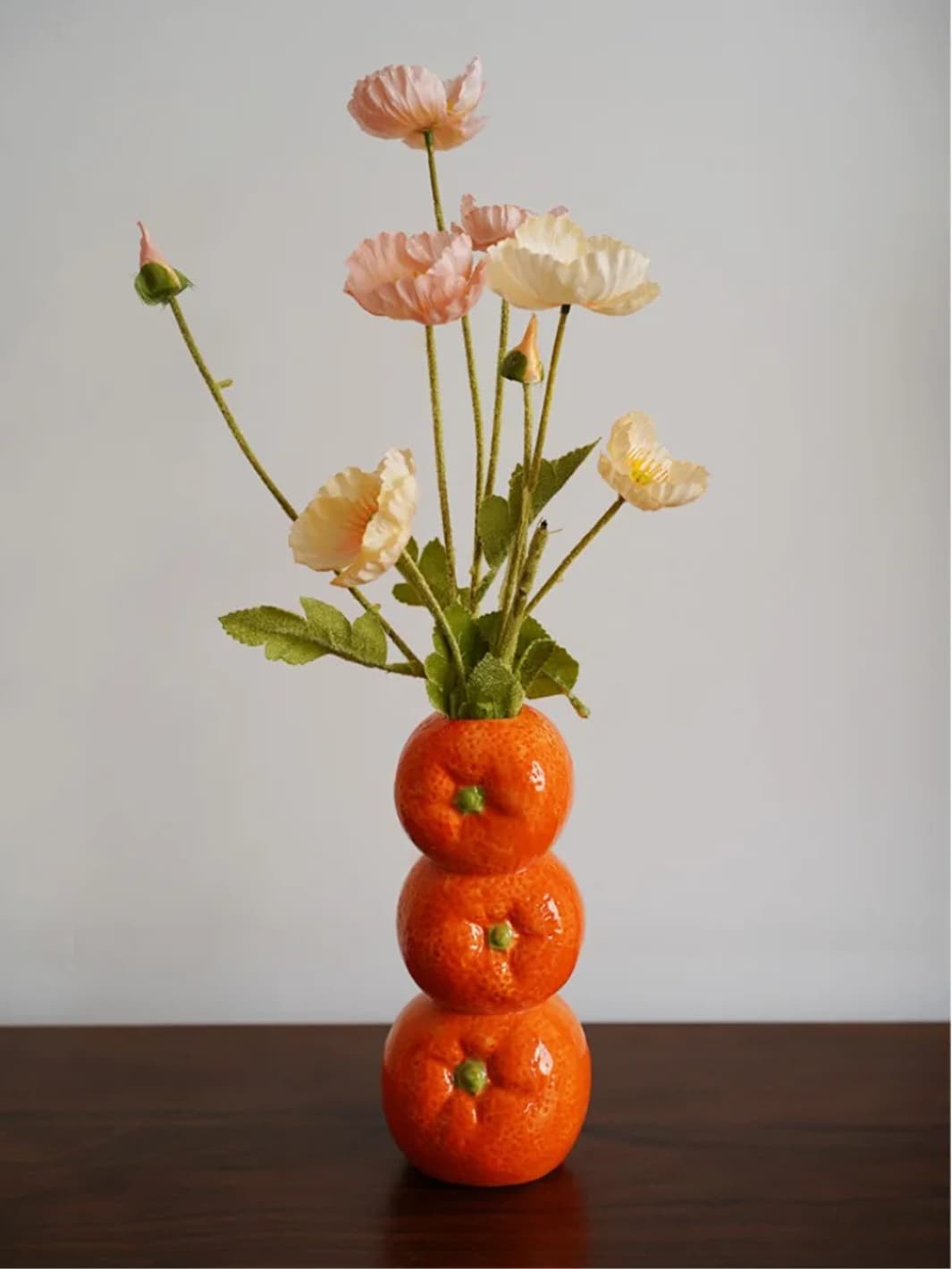 Vase | Empilement de mandarines en céramique orange