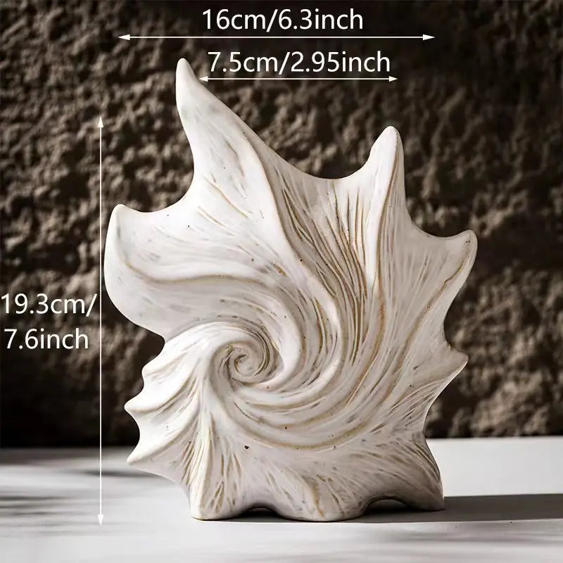 Vase | Éclat de coquillage en céramique blanche