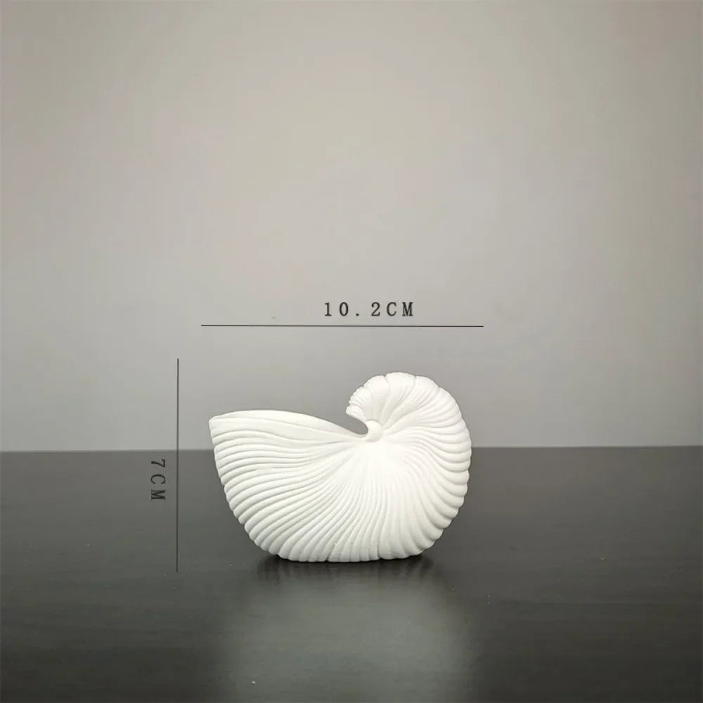Vase | Coquillage conique blanc ondulé