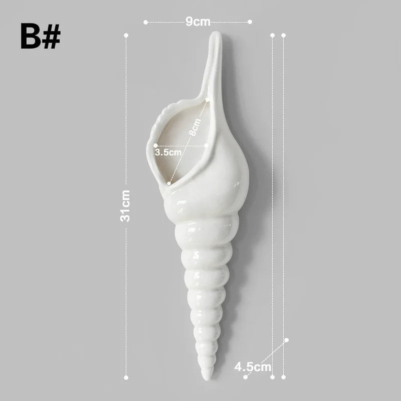 Vase | Coquillage mural céramique blanc