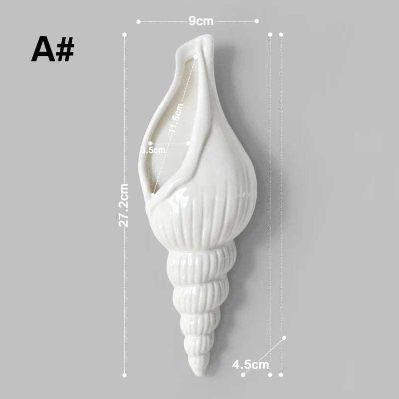 Vase | Coquillage mural céramique blanc