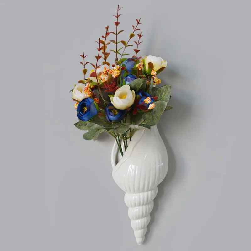 Vase | Coquillage mural céramique blanc