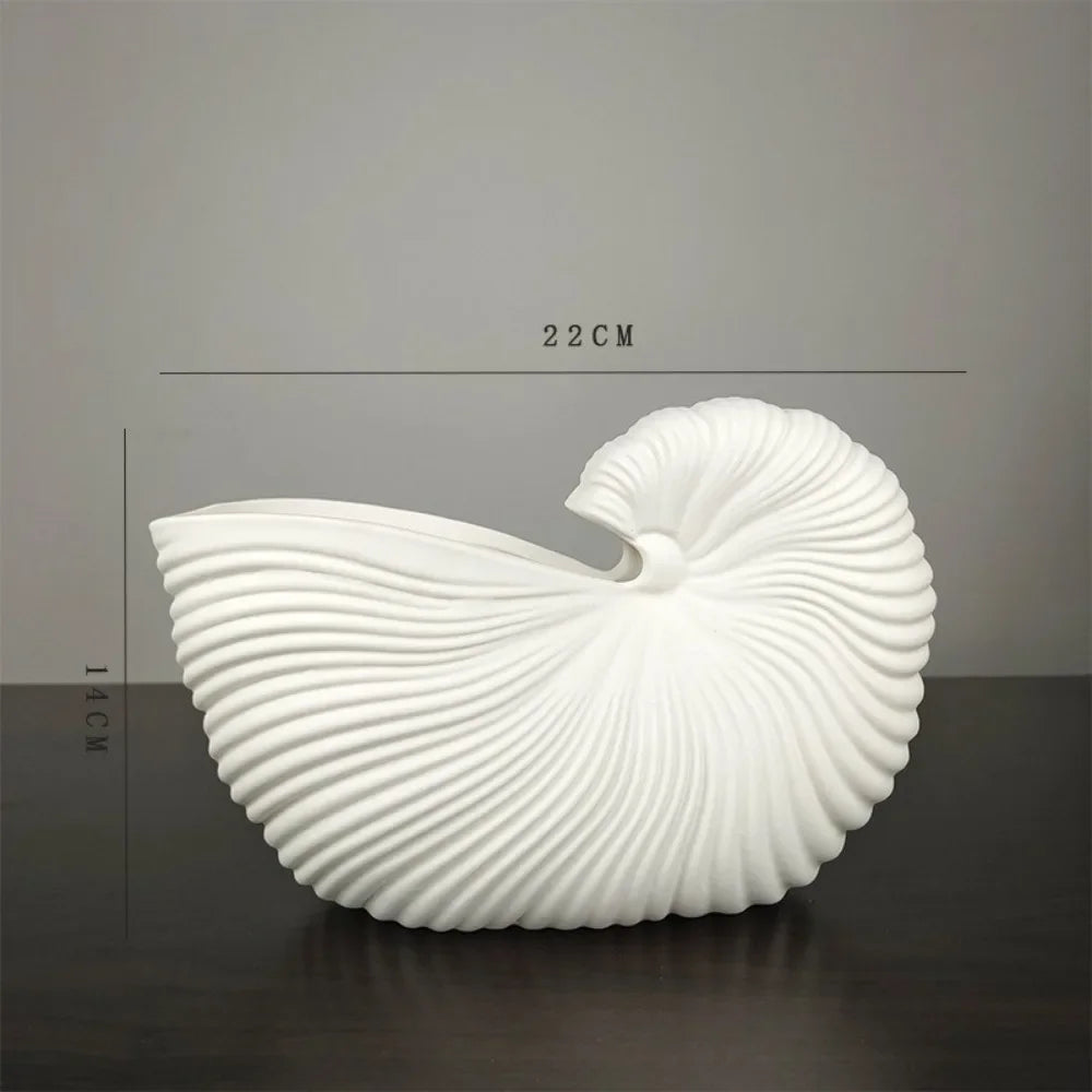 Vase | Coquillage conique blanc ondulé