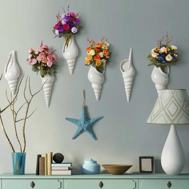Vase | Coquillage mural céramique blanc